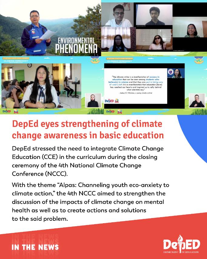 Deped Eyes Strengthening Of Climate Change Awareness In Basic Education Department Of Education