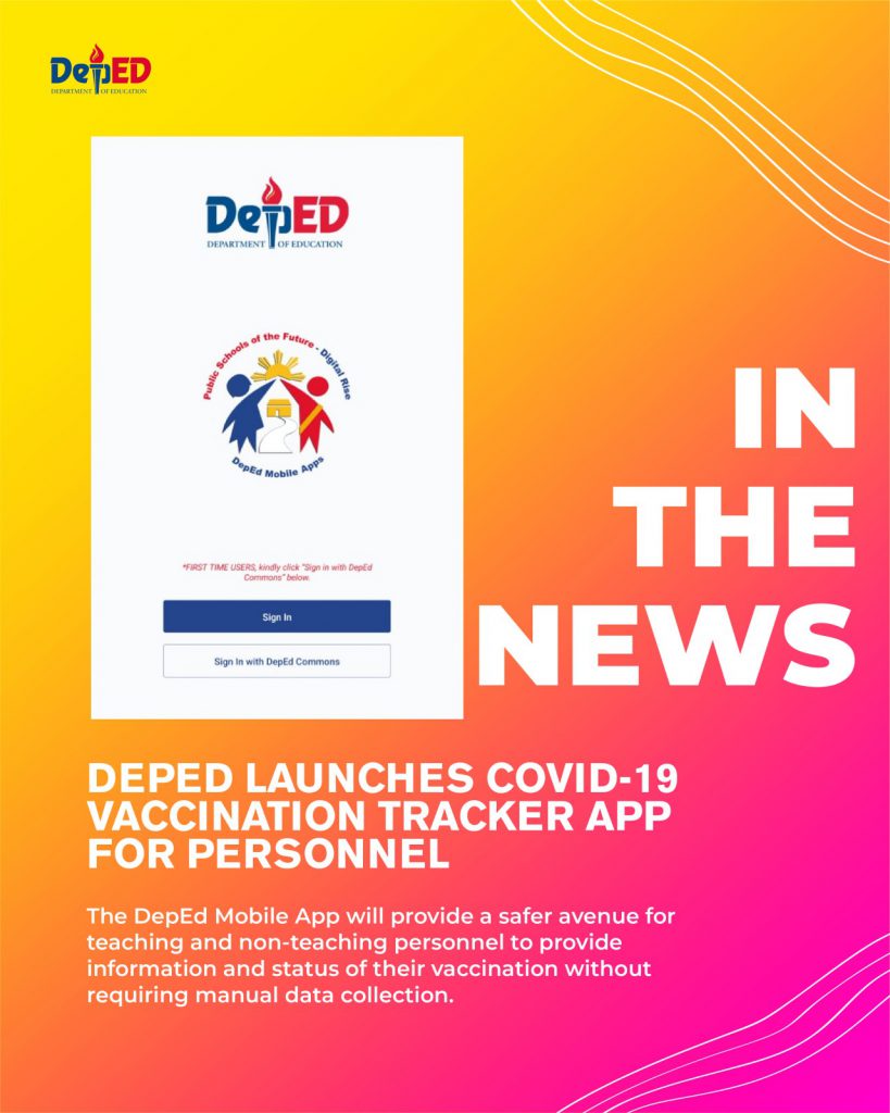 DepEd launches COVID-19 vaccination tracker app for personnel